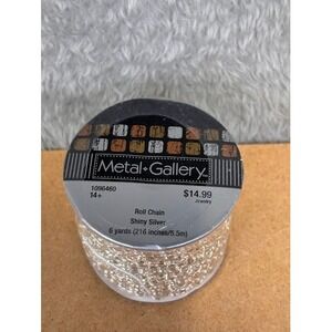 Metal Gallery Shiny Silver Roll Chain 6 Yards Jewelry Making Spool 1096460 NEW